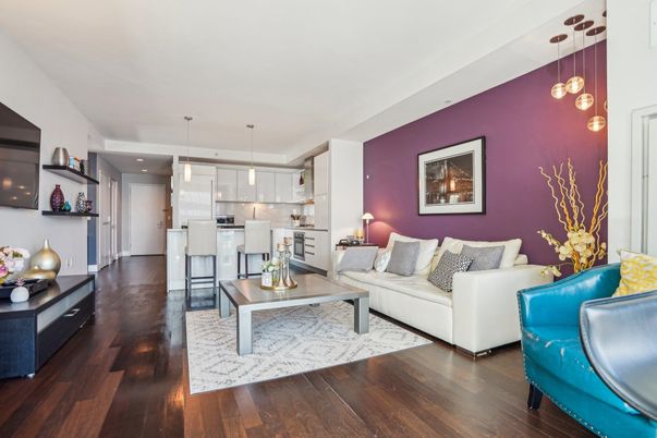 Interior, Kitchen, Living room, Pendant Lights, Recessed Lighting, Wood Texture Flooring