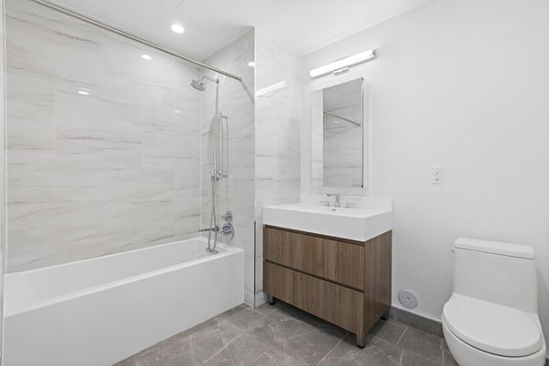 Bathroom, Glass Shower, Interior, Marble Walls, Recessed Lighting