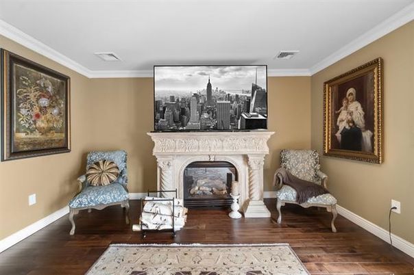 Fireplace, Interior, Wood Texture Flooring
