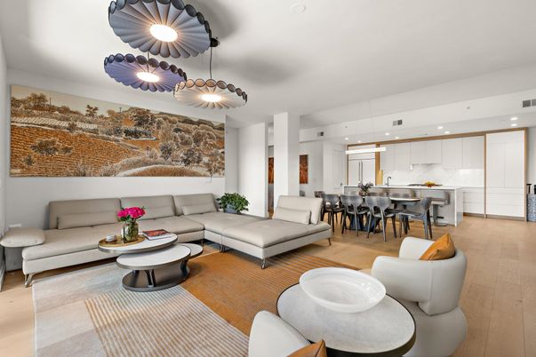 Dining room, Interior, Kitchen, Living room, Pendant Lights, Recessed Lighting, Wood Texture Flooring
