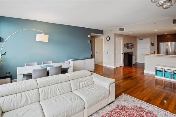 Interior, Kitchen, Living room, Recessed Lighting, Stainless Steel Appliances, Wood Texture Flooring