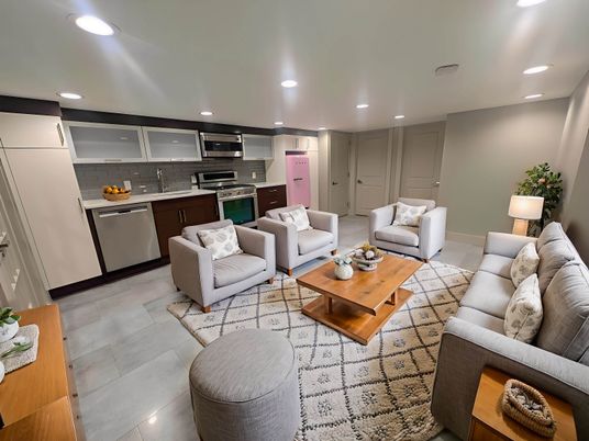 Interior, Kitchen, Living room, Recessed Lighting, Stainless Steel Appliances