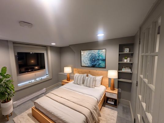 Bedroom, Interior, Recessed Lighting