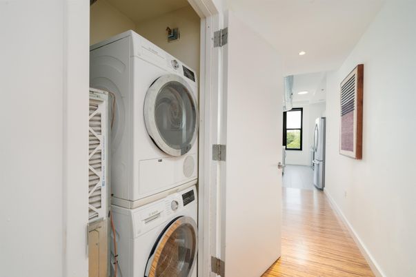 Interior, Recessed Lighting, Utility Closets, Washer, Wood Texture Flooring