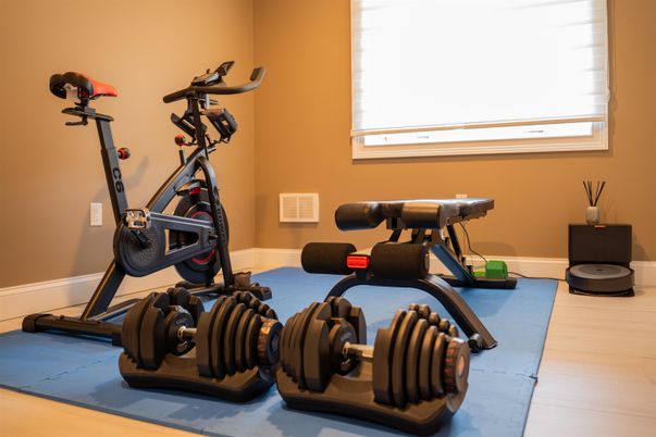 Fitness Equipment, Interior, Wood Texture Flooring