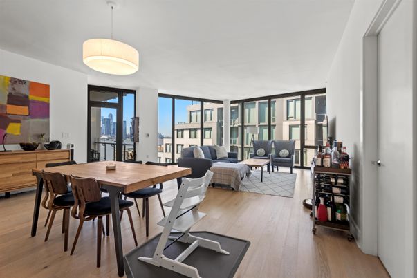 Dining room, Interior, Living room, Pendant Lights, Wood Texture Flooring