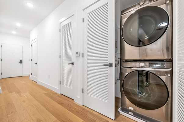 Interior, Recessed Lighting, Utility Closets, Washer, Wood Texture Flooring