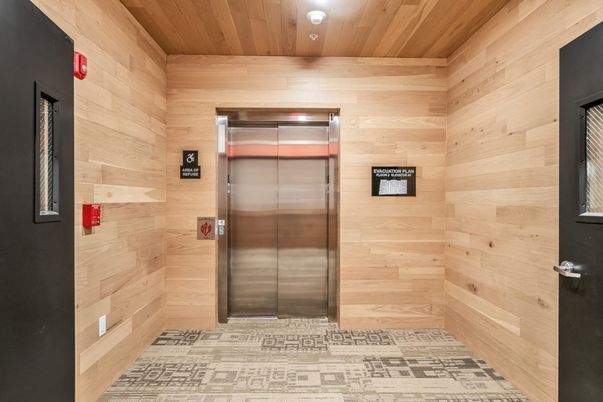 Elevator, Interior, Wooden Ceilings, Wooden Walls