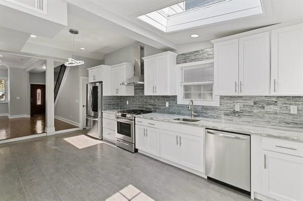 Glass Ceilings, Interior, Kitchen, Pendant Lights, Recessed Lighting, Stainless Steel Appliances