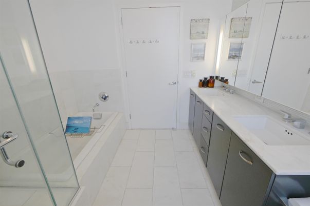 Bathroom, Dual Sink Vanities, Glass Shower, Interior