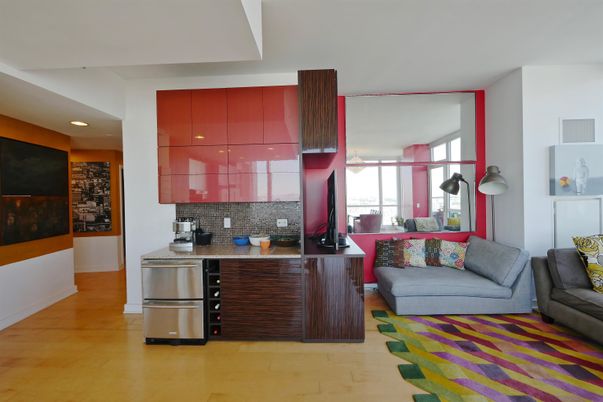 Interior, Kitchen, Living room, Recessed Lighting, Stainless Steel Appliances, Wood Texture Flooring