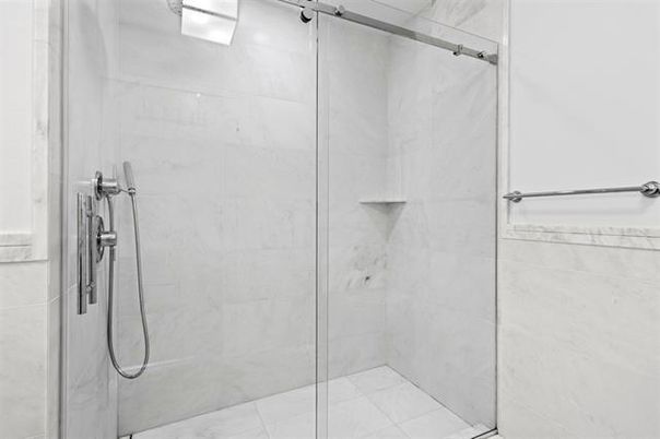 Bathroom, Glass Shower, Interior, Marble Walls