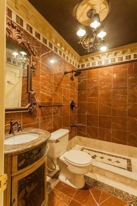 Bathroom, Chandelier, Interior, Recessed Lighting