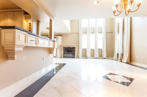 Chandelier, Empty room, Fireplace, Interior, Recessed Lighting