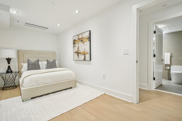 Bathroom, Bedroom, Interior, Recessed Lighting, Wood Texture Flooring