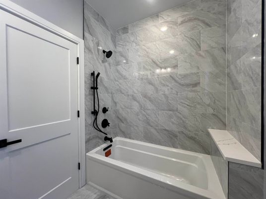 Bathroom, Glass Shower, Interior, Marble Walls