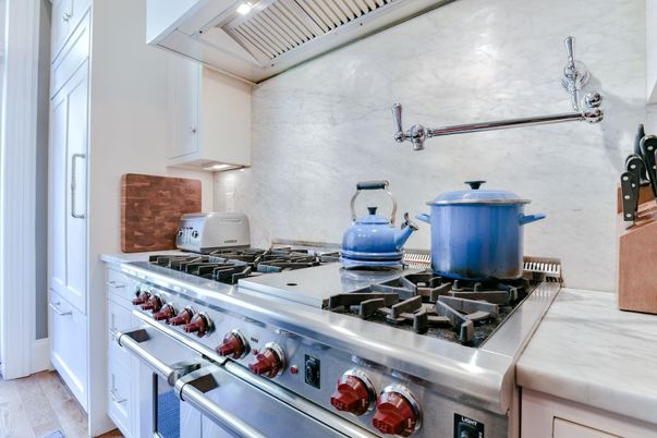 Interior, Kitchen, Stainless Steel Appliances, Wood Texture Flooring