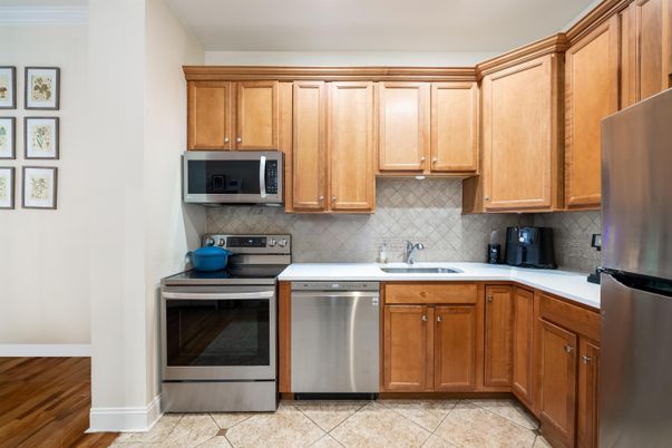 Interior, Kitchen, Stainless Steel Appliances, Wood Texture Flooring