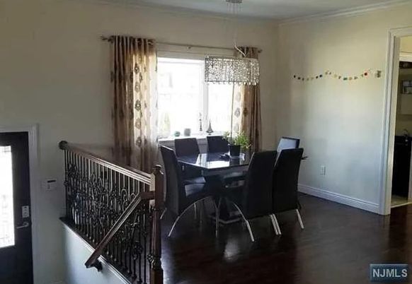 Chandelier, Dining room, Interior, Wood Texture Flooring
