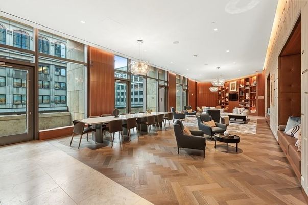 Chandelier, Dining room, Interior, Living room, Pendant Lights, Recessed Lighting, Wood Texture Flooring