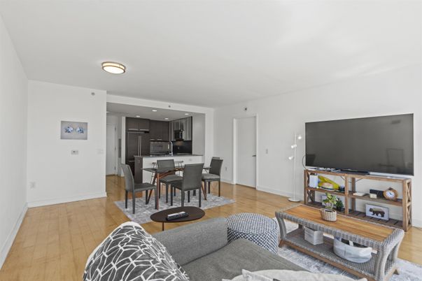 Dining room, Interior, Kitchen, Living room, Recessed Lighting, Wood Texture Flooring