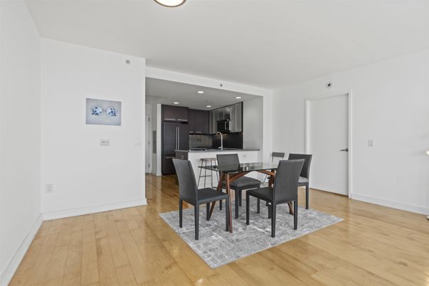 Dining room, Interior, Kitchen, Recessed Lighting, Wood Texture Flooring