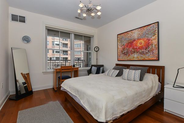 Bedroom, Interior, Pendant Lights, Wood Texture Flooring