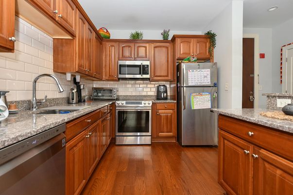 Interior, Kitchen, Stainless Steel Appliances, Wood Texture Flooring