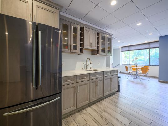 Dining room, Interior, Kitchen, Recessed Lighting, Stainless Steel Appliances, Wood Texture Flooring