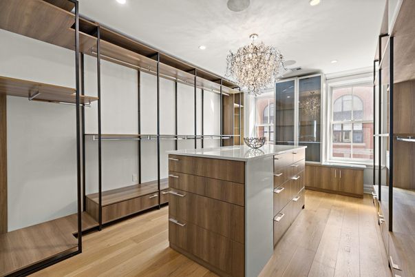 Chandelier, Interior, Recessed Lighting, Walk-in Closets, Wood Texture Flooring