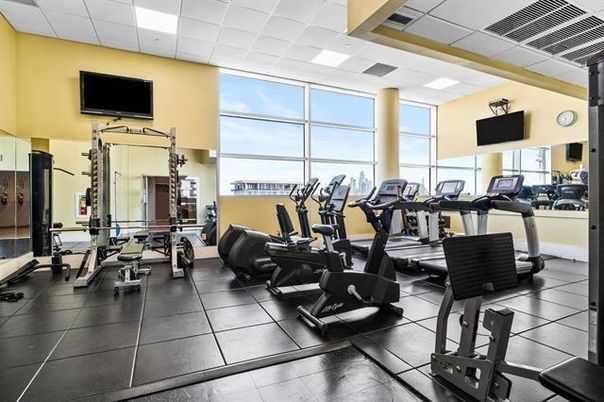Fitness Equipment, Gym, Interior, Recessed Lighting