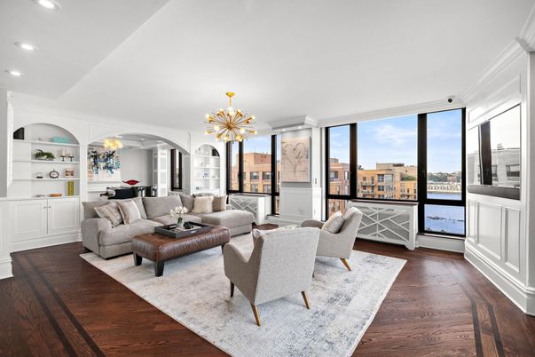 Chandelier, Interior, Living room, Recessed Lighting, Water, Wood Texture Flooring