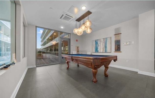 Billiard Table, Game Room, Interior, Pendant Lights, Recessed Lighting
