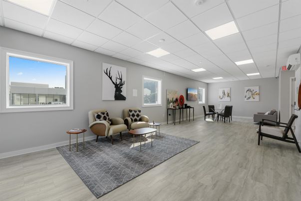 Dining room, Interior, Living room, Recessed Lighting, Wood Texture Flooring