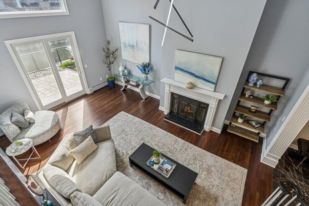 Fireplace, Interior, Living room, Wood Texture Flooring