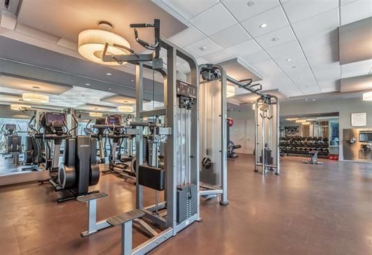 Fitness Equipment, Gym, Interior, Recessed Lighting
