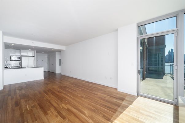 Empty room, Interior, Kitchen, Recessed Lighting, Wood Texture Flooring