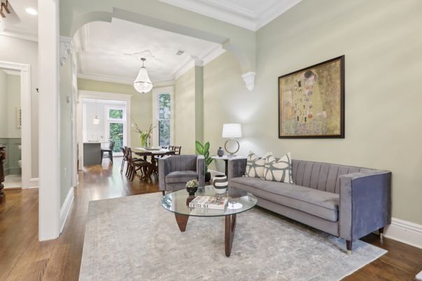 Chandelier, Dining room, Interior, Living room, Recessed Lighting, Wood Texture Flooring