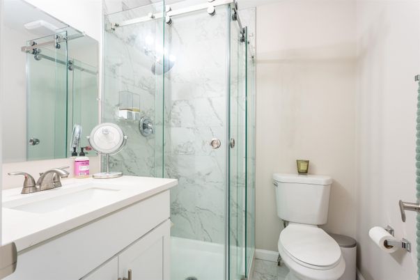 Bathroom, Glass Shower, Interior, Marble Walls