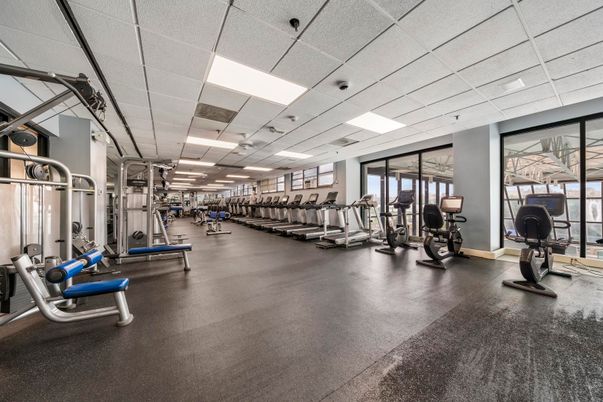 Fitness Equipment, Gym, Interior, Recessed Lighting