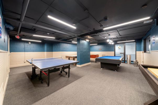 Billiard Table, Game Room, Interior, Recessed Lighting
