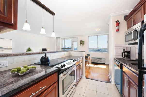 Interior, Kitchen, Pendant Lights, Wood Texture Flooring