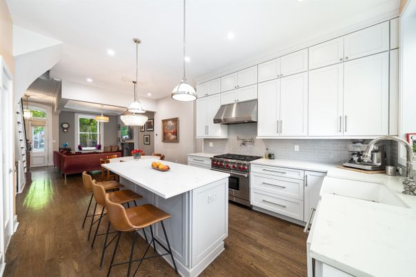Interior, Kitchen, Living room, Pendant Lights, Recessed Lighting, Stainless Steel Appliances, Wood Texture Flooring