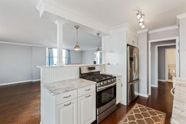 Interior, Kitchen, Pendant Lights, Stainless Steel Appliances, Wood Texture Flooring