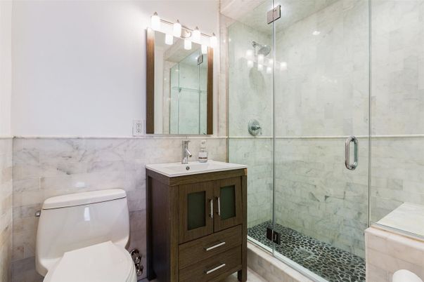 Bathroom, Glass Shower, Interior, Marble Walls