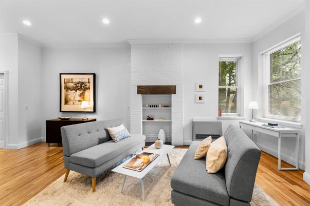 Home Office, Interior, Living room, Recessed Lighting, Wood Texture Flooring