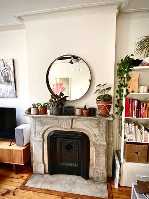 Fireplace, Interior, Wood Texture Flooring
