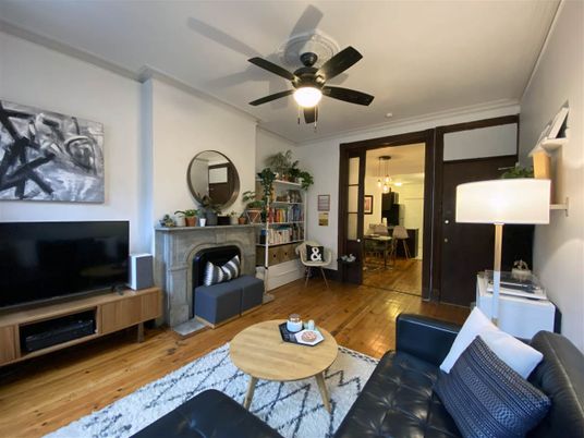 Dining room, Fireplace, Interior, Living room, Wood Texture Flooring