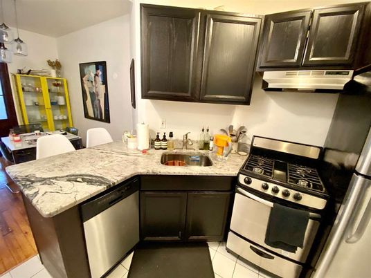 Interior, Kitchen, Stainless Steel Appliances, Wood Texture Flooring