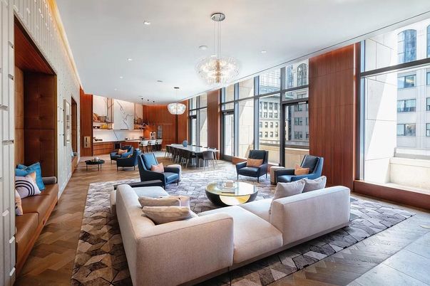 Chandelier, Dining room, Interior, Kitchen, Living room, Pendant Lights, Recessed Lighting, Wood Texture Flooring